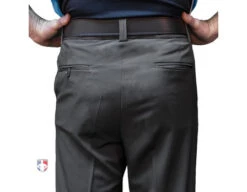 Smitty Performance Poly Spandex Charcoal Grey Flat Front Base Umpire Pants -UMP ATTIRE Shop S356 Smitty Performance Poly Spandex Charcoal Grey Flat Front Umpire Base Pants back 1