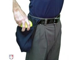 Smitty Deluxe XL Expandable Umpire Ball Bag -UMP ATTIRE Shop S383 N Smitty XL Deluxe Navy Expandable Ball Bag Worn Side with Softball