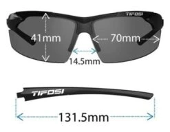 Tifosi Track Sunglasses - Gloss Black / Smoke -UMP ATTIRE Shop TIF TRACK GB Tifosi Track Sunglasses Gloss Black Smoke Dimensions