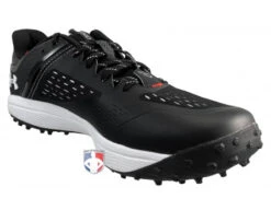 Under Armour Yard Turf Black & White Field Shoes -UMP ATTIRE Shop UA YT Under Armour Yard Turf Black White Field Shoes Charged profile inside wm
