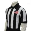 Smitty 2 1/4" Stripe Short Sleeve Football Referee Shirt With CHEST USA FLAG -UMP ATTIRE Shop USA109 SMITTY 2 1 4 STRIPE SHORT SLEEVE FOOTBALL REFEREE SHIRT WITH CHEST USA FLAG FRONT 1