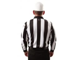 Smitty 2 1/4" Stripe Long Sleeve Football Referee Shirt With CHEST USA FLAG -UMP ATTIRE Shop USA110COLLAR 2