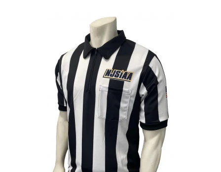 New Jersey (NJSIAA) 2 1/4" Stripe Body Flex Short Sleeve Football And Lacrosse Referee Shirt 3 New Jersey (NJSIAA) 2 1/4" Stripe Body Flex Short Sleeve Football And Lacrosse Referee Shirt