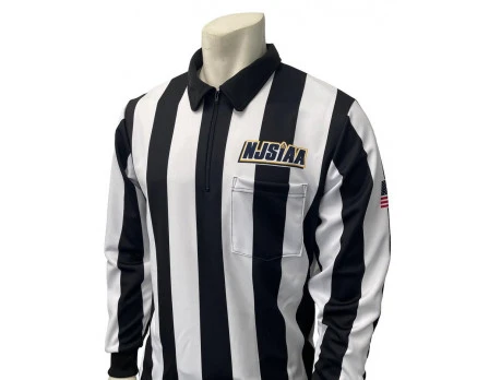 New Jersey (NJSIAA) 2 1/4" Stripe Long Sleeve Football And Lacrosse Referee Shirt 3 New Jersey (NJSIAA) 2 1/4" Stripe Long Sleeve Football And Lacrosse Referee Shirt