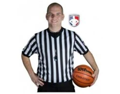Smitty Dye Sublimated 1" Stripe V-Neck Referee Shirt With USA FLAG -UMP ATTIRE Shop USA200 Basketball 1