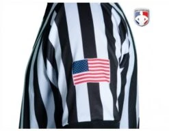 Smitty Dye Sublimated 1" Stripe V-Neck Referee Shirt With USA FLAG -UMP ATTIRE Shop USA200 Flag