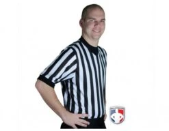 Smitty Dye Sublimated 1" Stripe V-Neck Referee Shirt With USA FLAG -UMP ATTIRE Shop USA200 RightSide