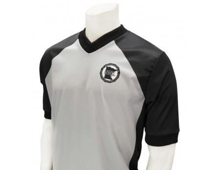 Minnesota (MSHSL) Men's Grey & Black V-Neck Referee Shirt 3 Minnesota (MSHSL) Men's Grey & Black V-Neck Referee Shirt