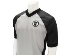 Minnesota (MSHSL) Men's Body Flex Grey & Black V-Neck Referee Shirt -UMP ATTIRE Shop USA207MN 1