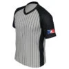 USA Wrestling Kansas (USAWKS) Men's Body Flex Grey V-Neck Referee Shirt With Black Pinstripes