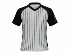Minnesota (MSHSL) Men's Body Flex Grey & Black V-Neck Referee Shirt -UMP ATTIRE Shop USA207USAWKS FLEX Front