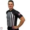 Smitty NCAA Body Flex Basketball Referee Shirt 1 Smitty NCAA Body Flex Basketball Referee Shirt -UMP ATTIRE Shop USA216 FLEX Smitty NCAA Basketball Referee Shirt Front Angled View