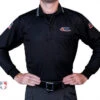 Illinois (IHSA) Long Sleeve Umpire Shirt - Black -UMP ATTIRE Shop USA301ILL BK Illinois IHSA Long Sleeve Umpire Shirt Black front