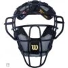 Wilson MLB Black Dyna-Lite Aluminum Umpire Mask With Black And Grey Wrap Around 2 Wilson MLB Black Dyna-Lite Aluminum Umpire Mask With Black And Grey Wrap Around -UMP ATTIRE Shop WilsonBlackGrey Front